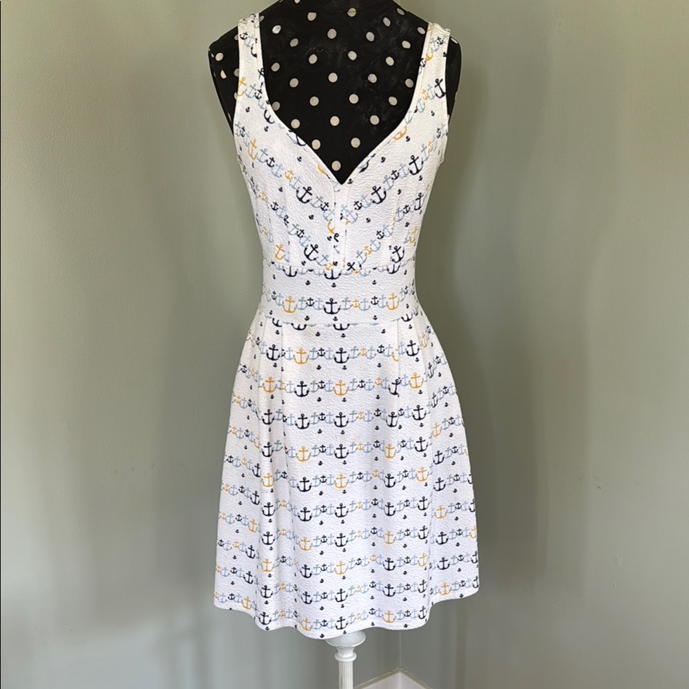 Anchor Print White Dress